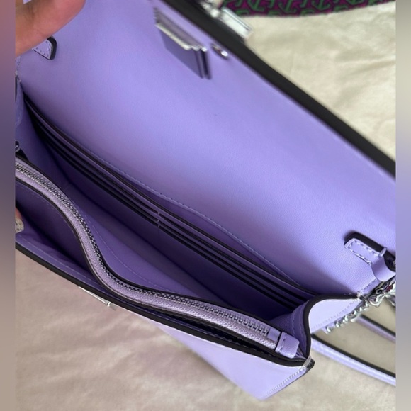 NWT Tory Burch Leather Lavender Crossbody Bag - Picture 6 of 9